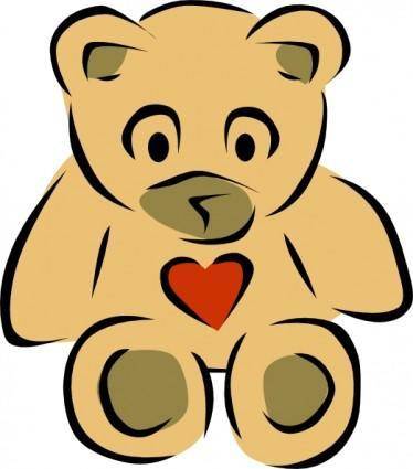 Teddy Bears With Hearts clip art