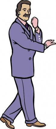 Packardjennings Karate Guy In A Fashionable Purple Suit W Gloves clip art