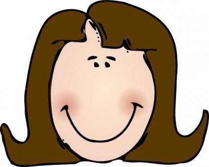 Smiling Lady Face clip art