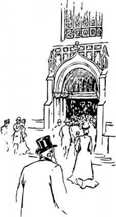 Entering Cathedral clip art