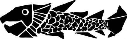 Woodcut Fish clip art