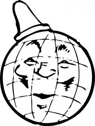 Globe With Hat clip art