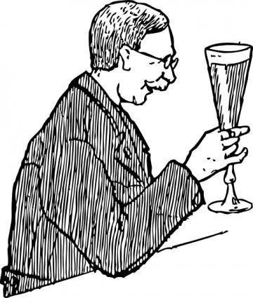 Man With Lager Glass clip art