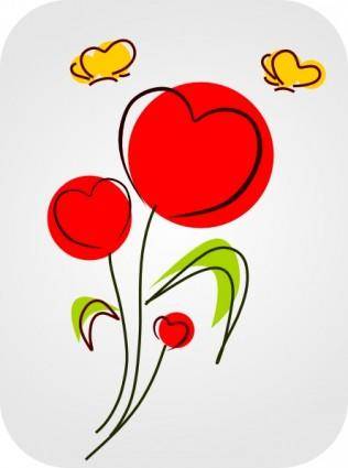 Flowers With Hearts clip art