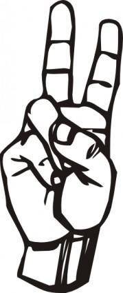 Sign Language V clip art