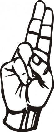Sign Language U clip art