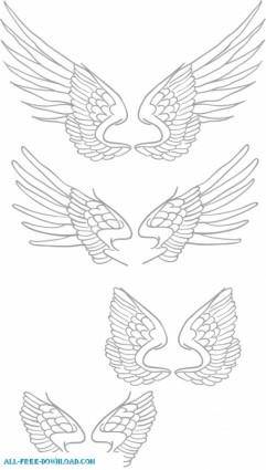 FREE HAND DRAWN VECTOR WINGS