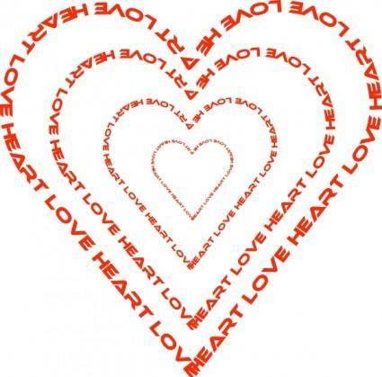 A Heart Done By Words Outline clip art