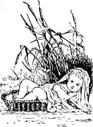 Moses In The Bulrushes clip art