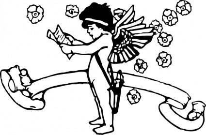Cupid With List clip art