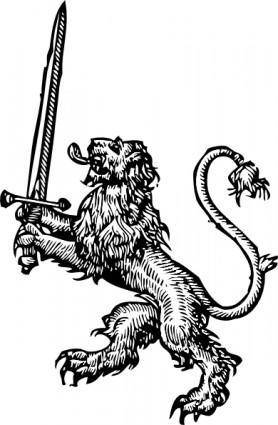 Lion With Sword clip art