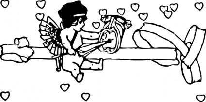 Cupid With Tragedy Mask clip art