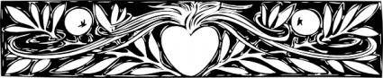 Heart And Branches Border clip art
