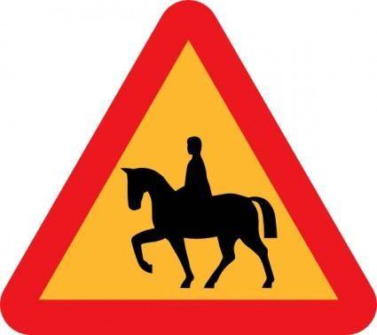 Horse Riders Road Sign clip art