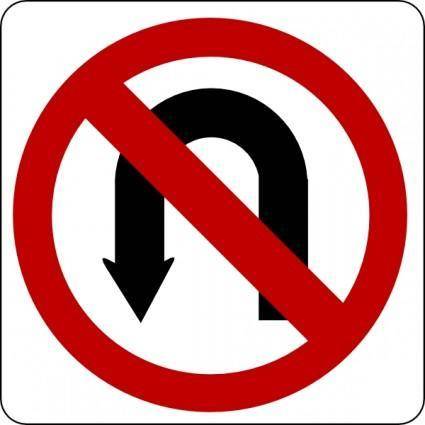 No U Turn Sign clip art