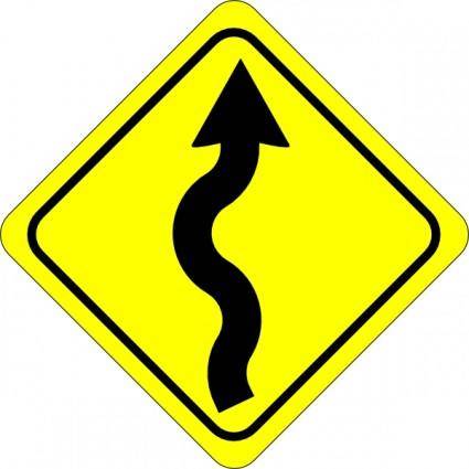 Curvy Road Ahead Sign clip art