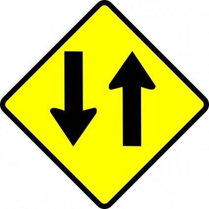 Caution Two Way Street clip art