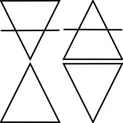 Four Geometric Triangle Symbols clip art