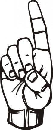 Sign Language D Finger Pointing clip art