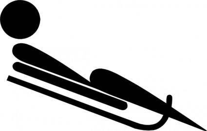 Olympic Sports Luge Pictogram clip art