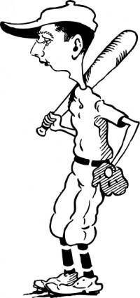 Old Time Ball Player clip art