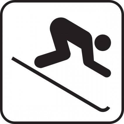 Ice Skiing Map Sign clip art