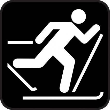 Ice Skiing Map Sign clip art
