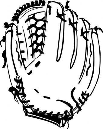 Baseball Glove (b And W) clip art