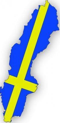 Sweden Flag In Sweden Map clip art