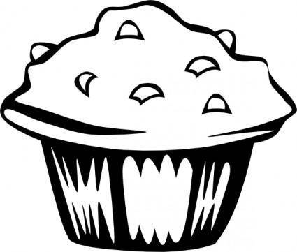 Blueberry Muffin (b And W) clip art