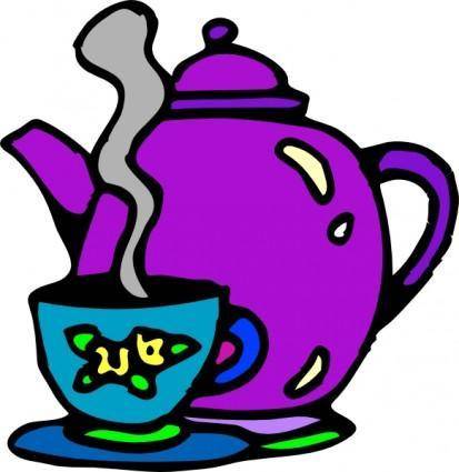 Tea Kettle And Cup clip art