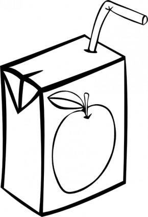 Apple Juice Box (b And W) clip art