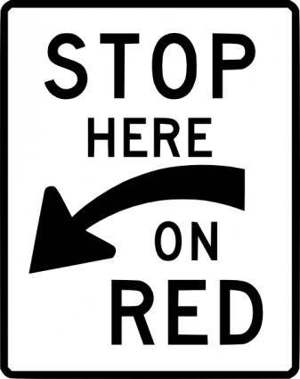 Stop Here On Red clip art