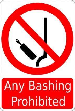 Bashing Prohibited Sign clip art