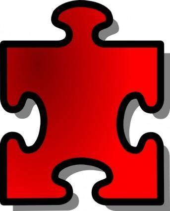 Red Jigsaw Piece clip art