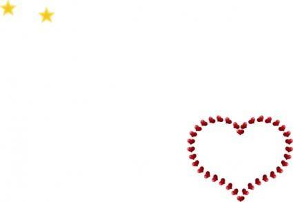 Red Heart Shaped Border With Little Hearts clip art