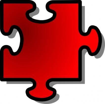 Jigsaw Red clip art