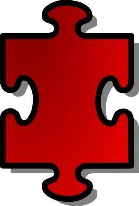 Jigsaw Red 10 clip art