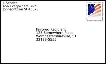 Addressed Envelope With Stamp clip art