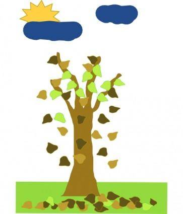 Tree With Leaves Falling clip art