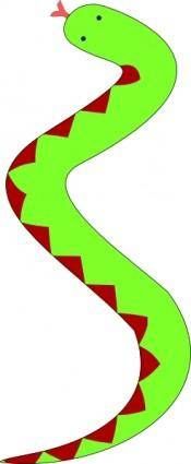 Portablejim Green Snake With Red Belly clip art