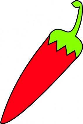 Red Chili With Green Tail clip art