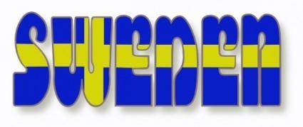 Swedish Flag In The Word Sweden clip art