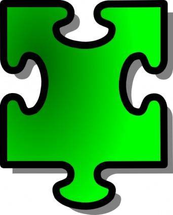 Green Jigsaw Piece clip art