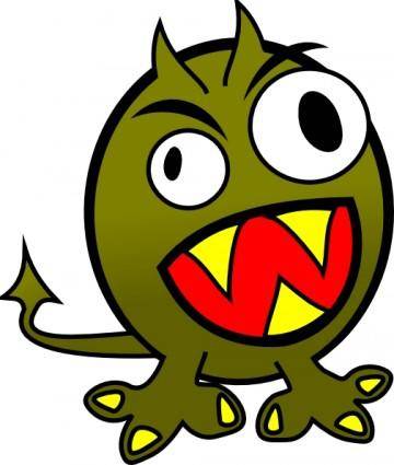 Small Funny Angry Monster clip art