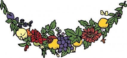 Flower And Fruit Festoon clip art
