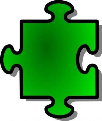 Jigsaw Green clip art