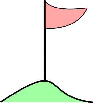 Golf Flag In Hole On Green clip art