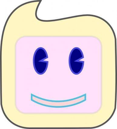 Smiley Square Face clip art