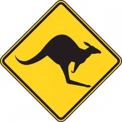 Kangaroo Warning Sign clip art